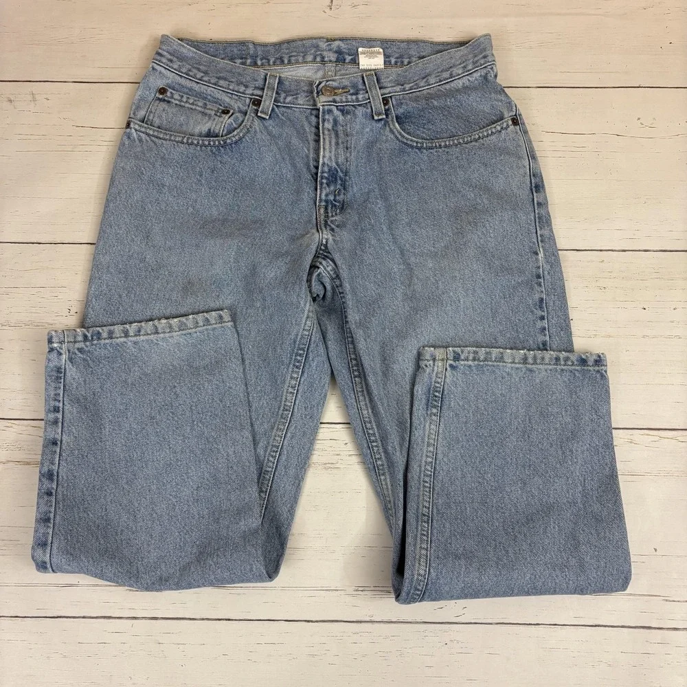 Vintage Levi's 550 Relaxed Tapered Jeans Student Fit 10 Husky 33X28 Light Wash